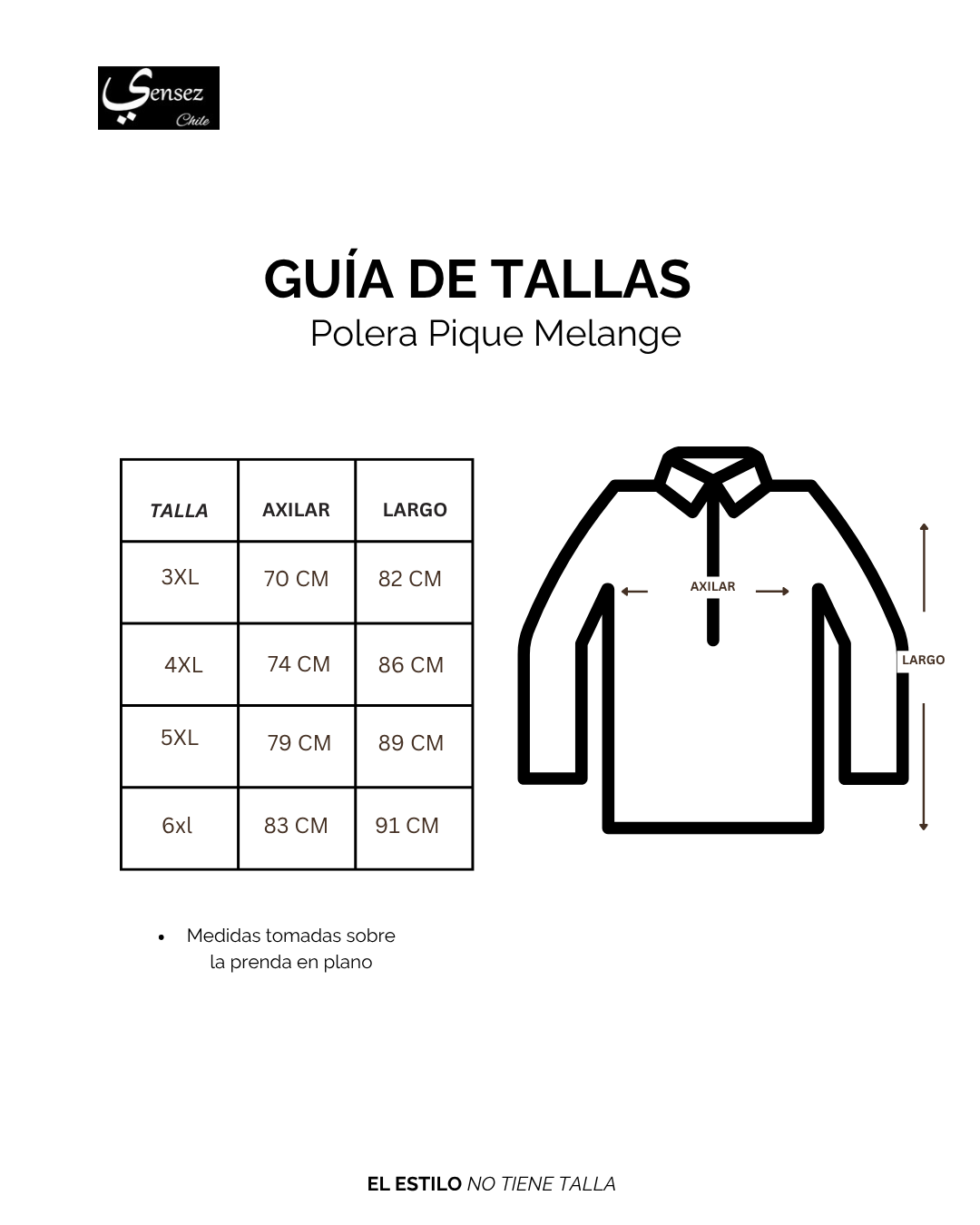 Polera Hombre Pique Melange Azul