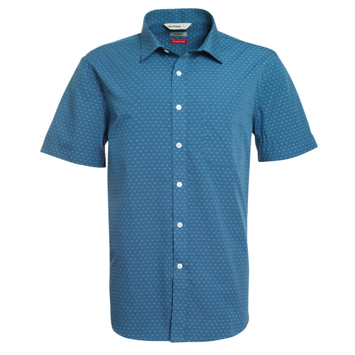 Camisa Hombre Manga Corta Dobby Sport DIseño Azul