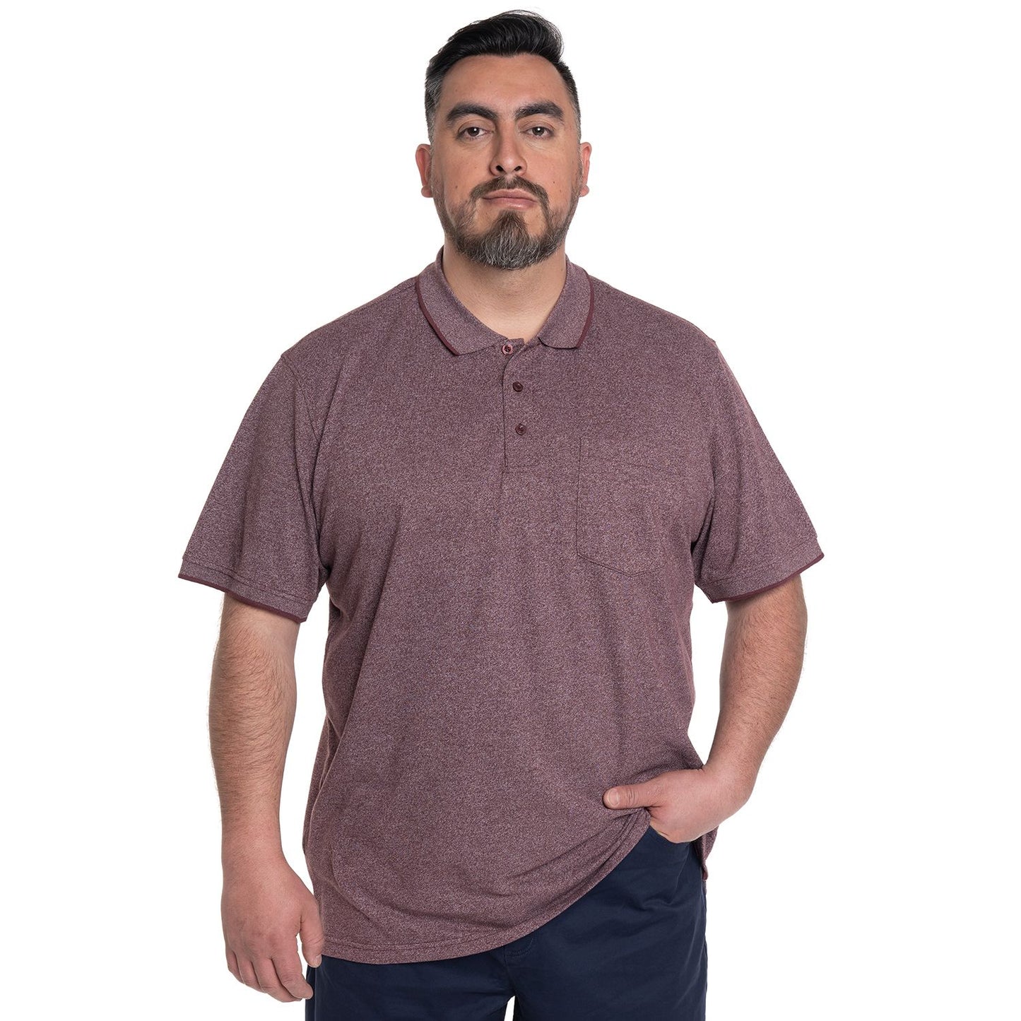Polera Piqué Hombre Melange Burdeo KT - Sensez