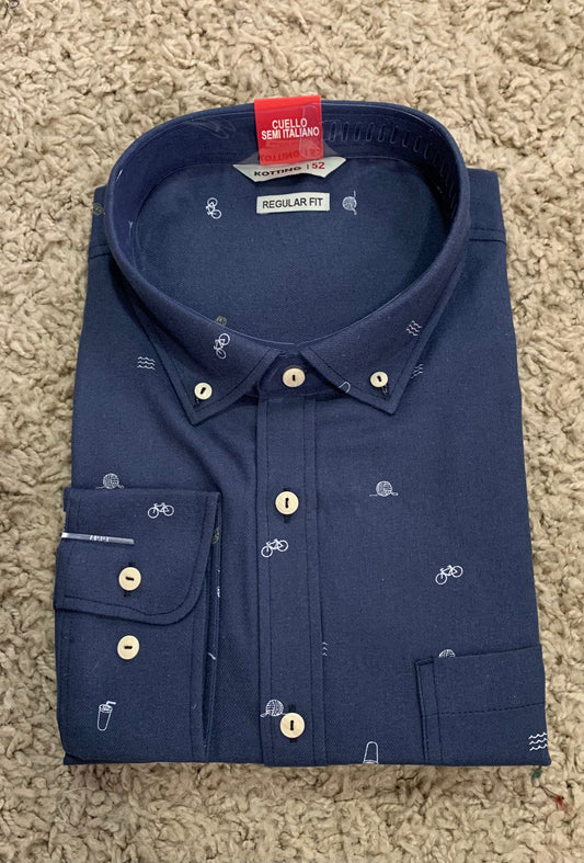 Camisa Hombre Villela Diseño Azul