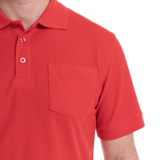 Polera Hombre Pique Lisa Rojo