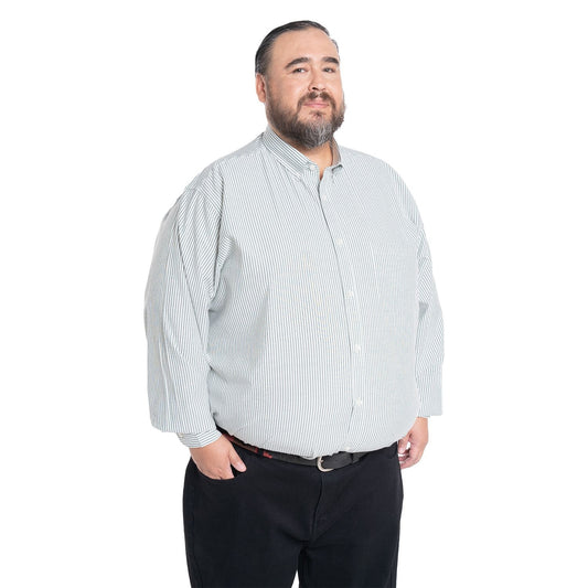 Camisa Hombre Manga Larga Oxford Rayas Verde Regular Fit - Sensez
