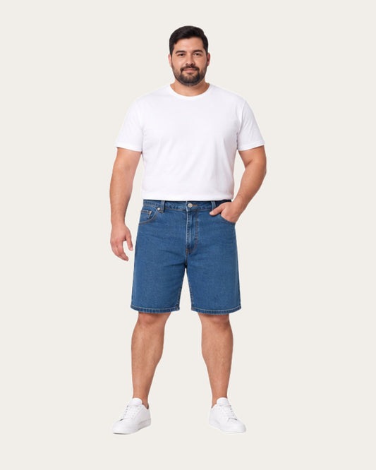Bermuda Hombre Denim Azul Marino Regular Fit
