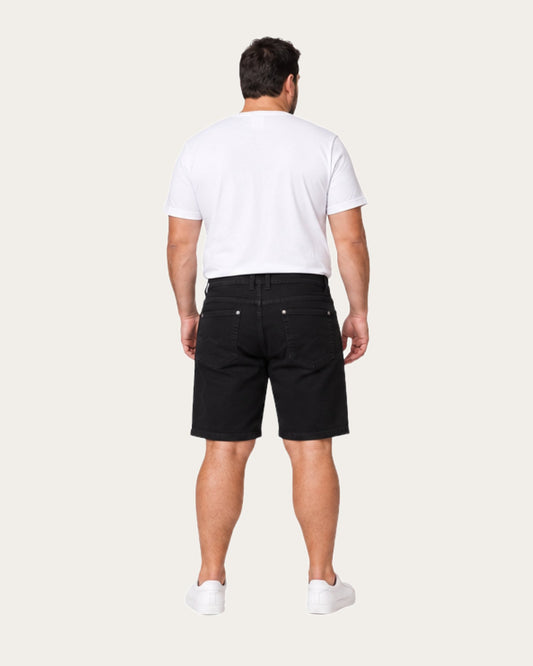 Bermuda Hombre Denim Negro Regular Fit