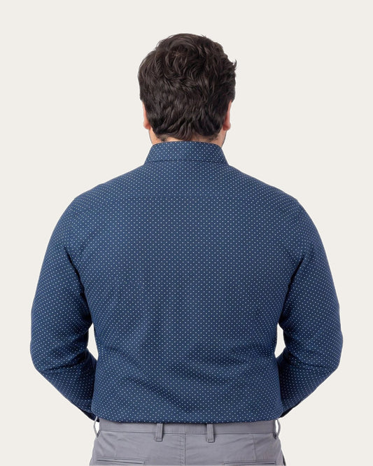 Camisa Hombre Fantasia Diseño Azul Marino