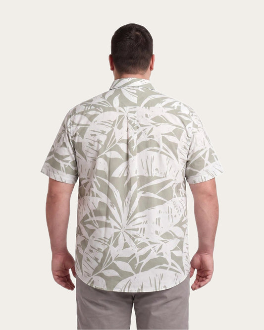 Camisa Hombre Guayabera Manga Corta Diseño Verde Claro
