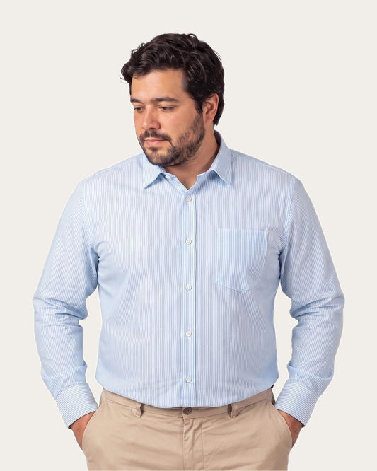 Camisa Hombre Smart Diseño Celeste Claro