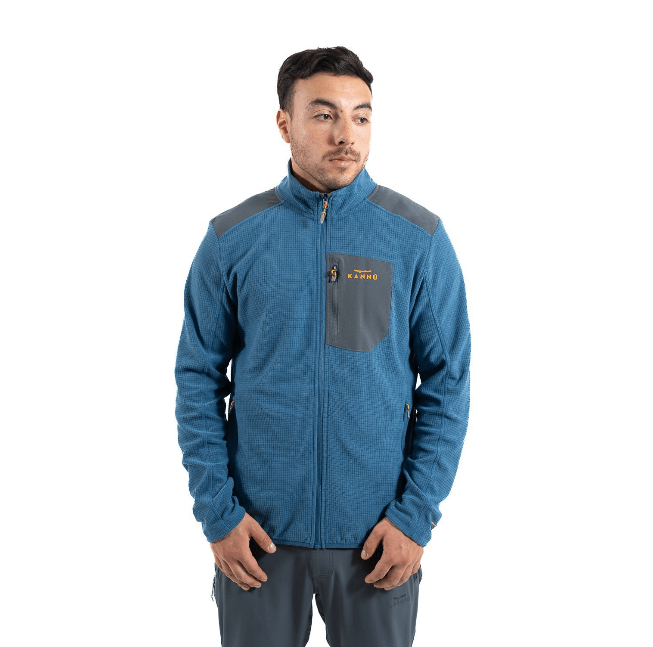 Polar Hombre Cierre Completo Textura Waffle Azul Denim - Sensez
