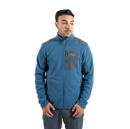 Polar Hombre Cierre Completo Textura Waffle Azul Denim - Sensez