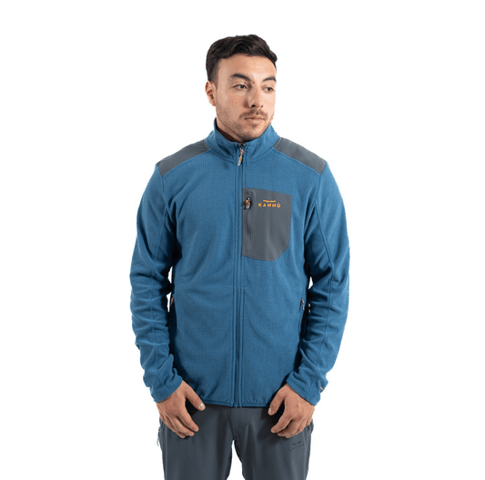 Polar Hombre Cierre Completo Textura Waffle Azul Denim - Sensez