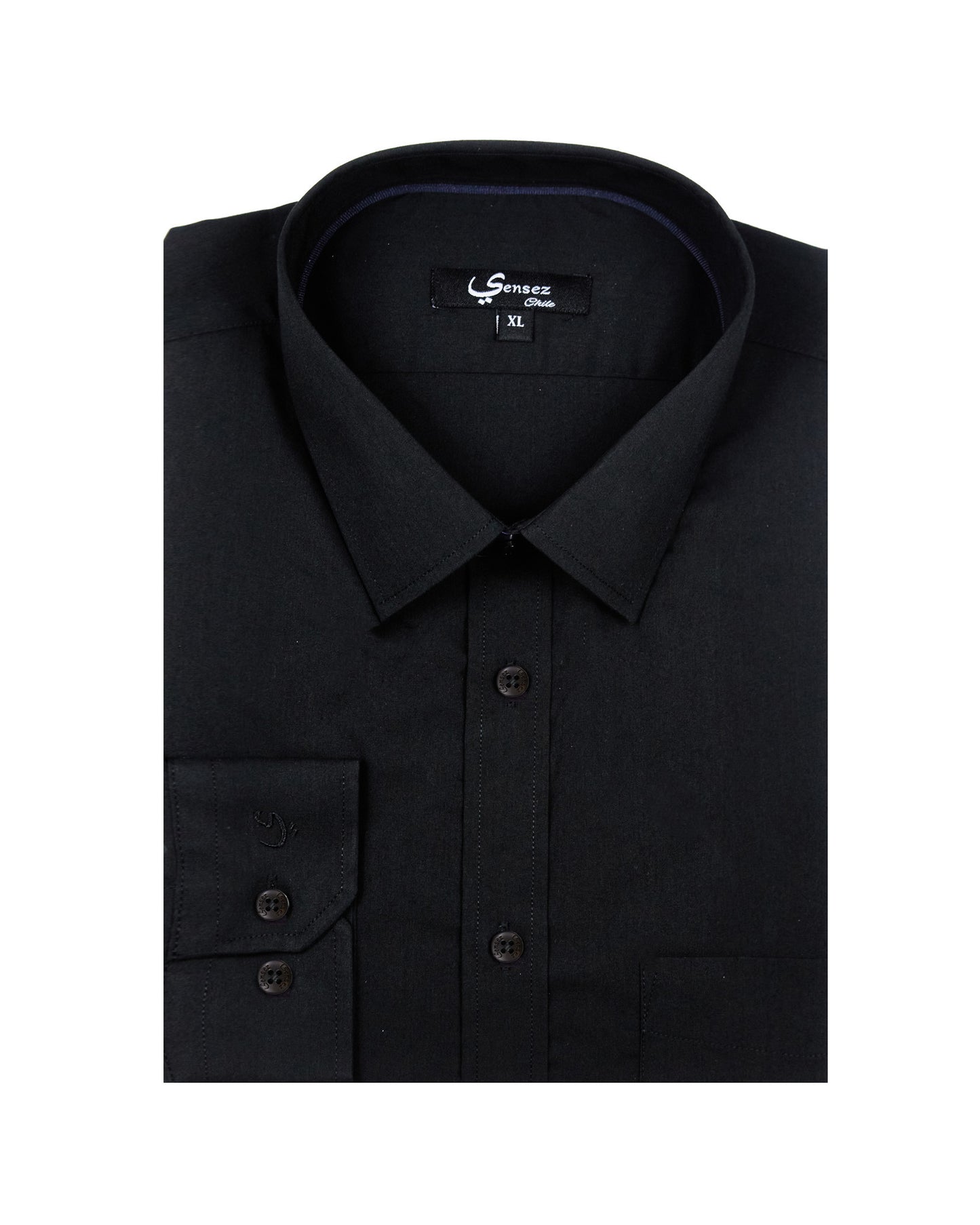 Camisa Hombre Reactive Negra Sin Bolsillo - Sensez