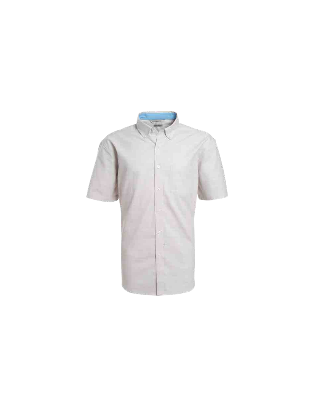 Camisa Hombre Look Lino Manga Corta Beige Claro