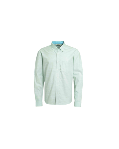 Camisa Hombre Look Lino  Manga Larga Verde Agua