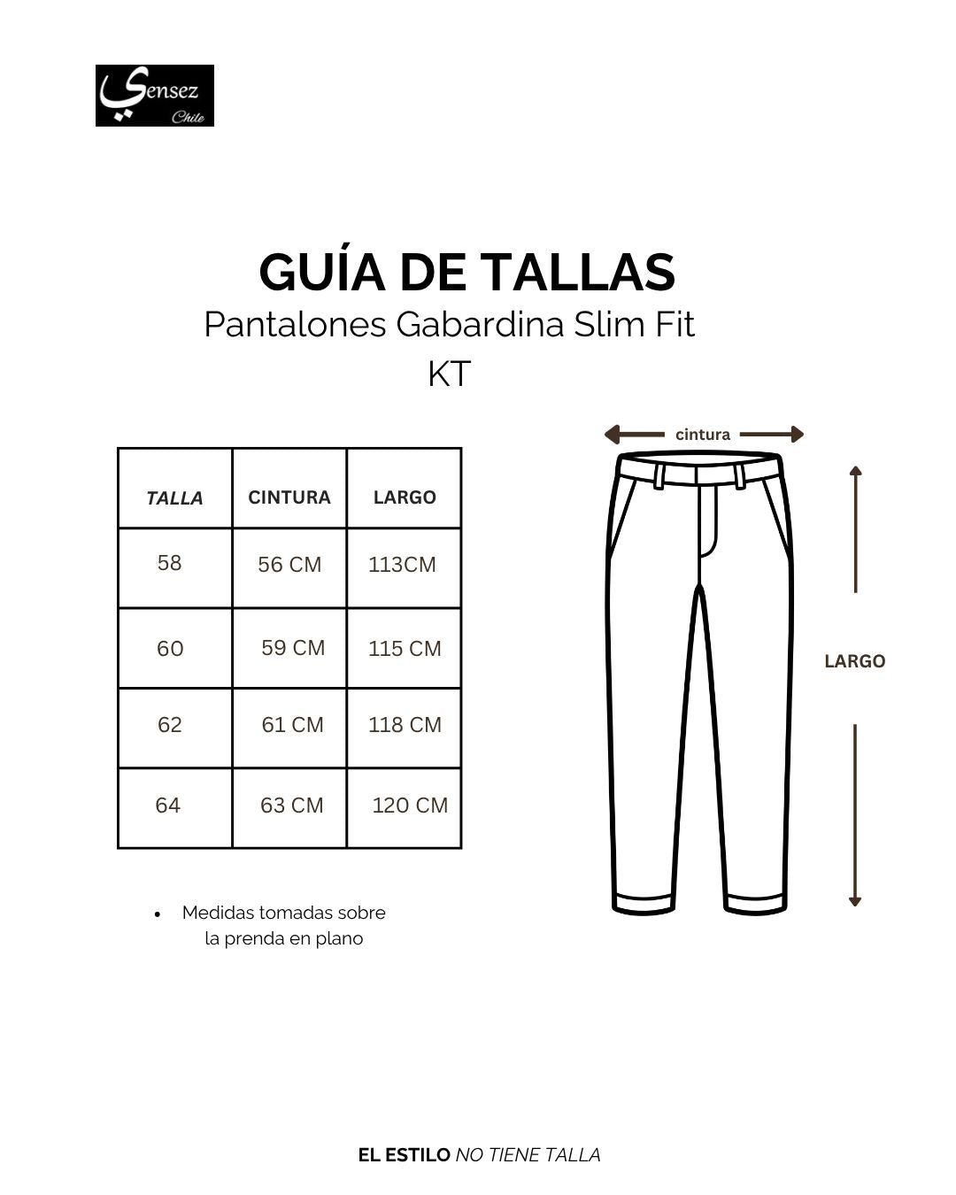 Pantalon Hombre Gabardina Slim Fit Azul Marino