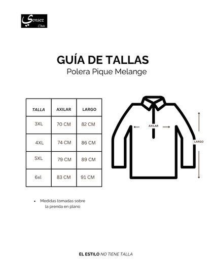 Polera Hombre Pique Melange Azul