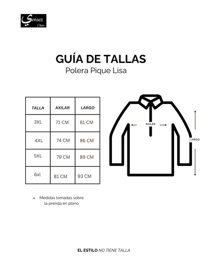 Polera Hombre Pique Lisa Blanco 180GR