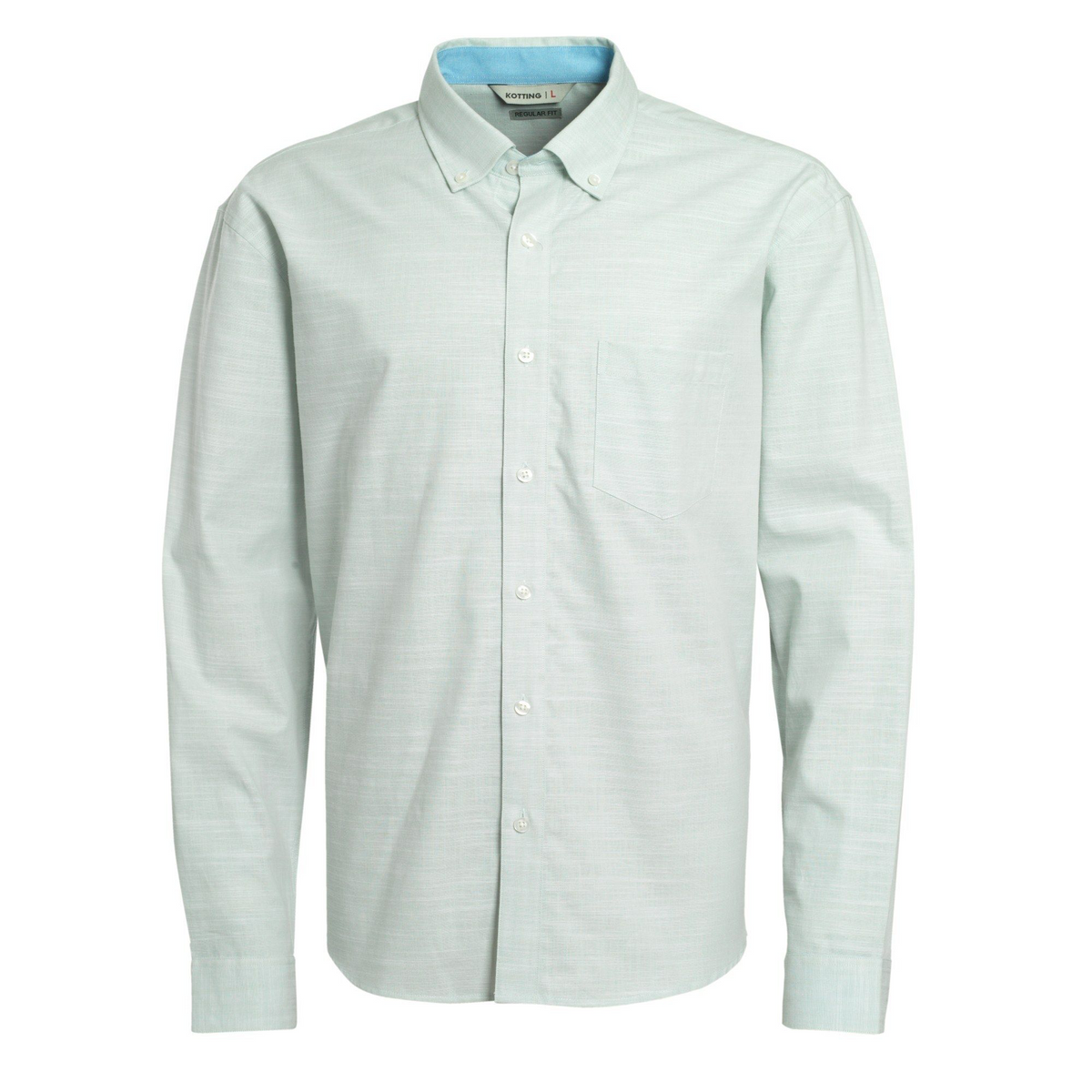 Camisa Hombre Look Lino  Manga Larga Verde Agua