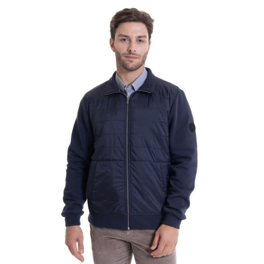 Poleron Hombre Frente Acolchado Azul Marino