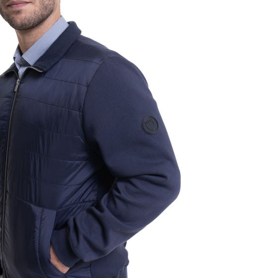Poleron Hombre Frente Acolchado Azul Marino