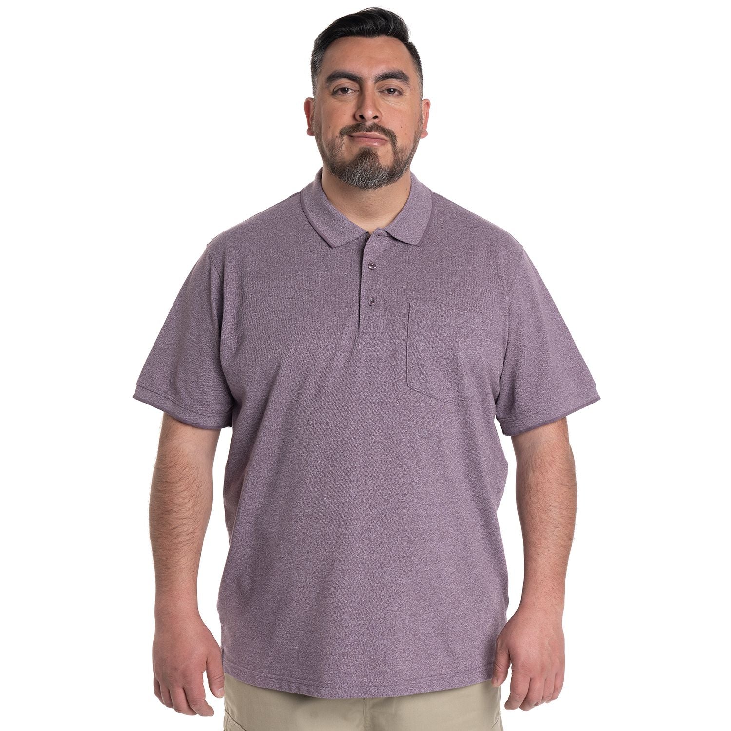 Polera Piqué Hombre Melange Lila KT