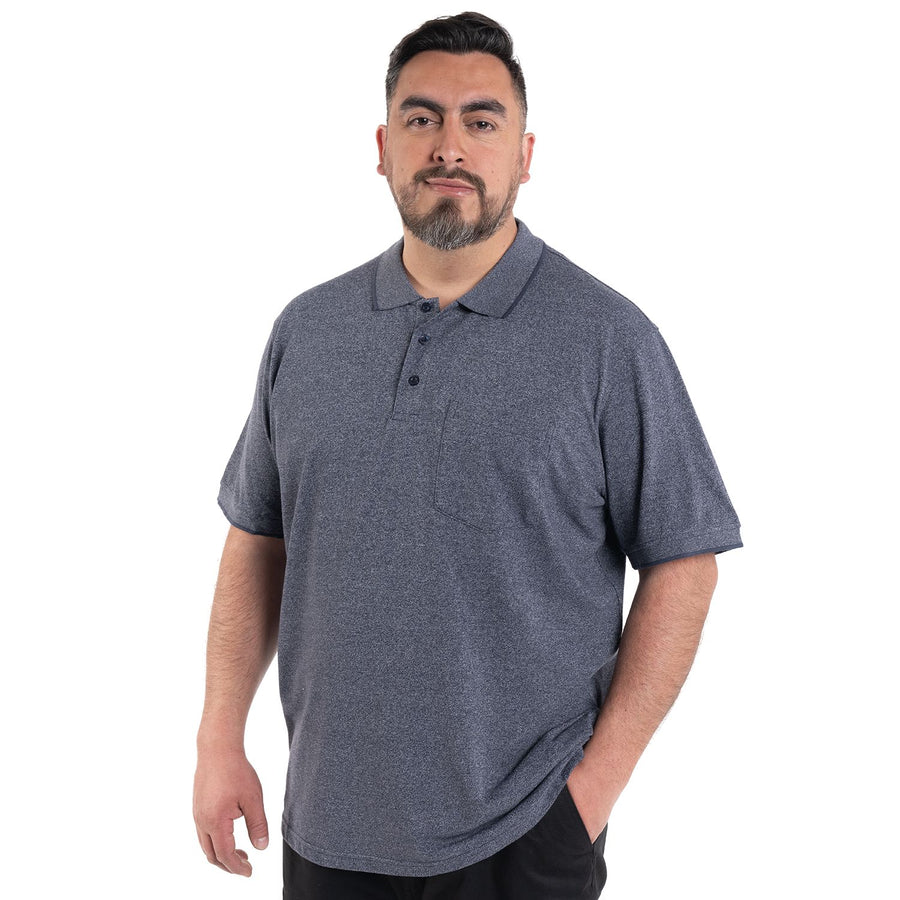 Polera Piqué Hombre Melange Azul Marino - Sensez