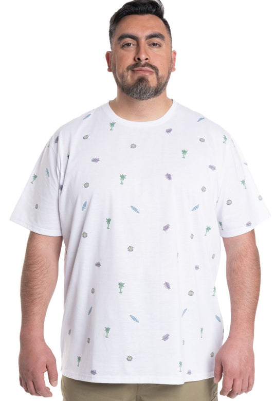 Polera Hombre Cuello Redondo Blanco con Diseño - Sensez