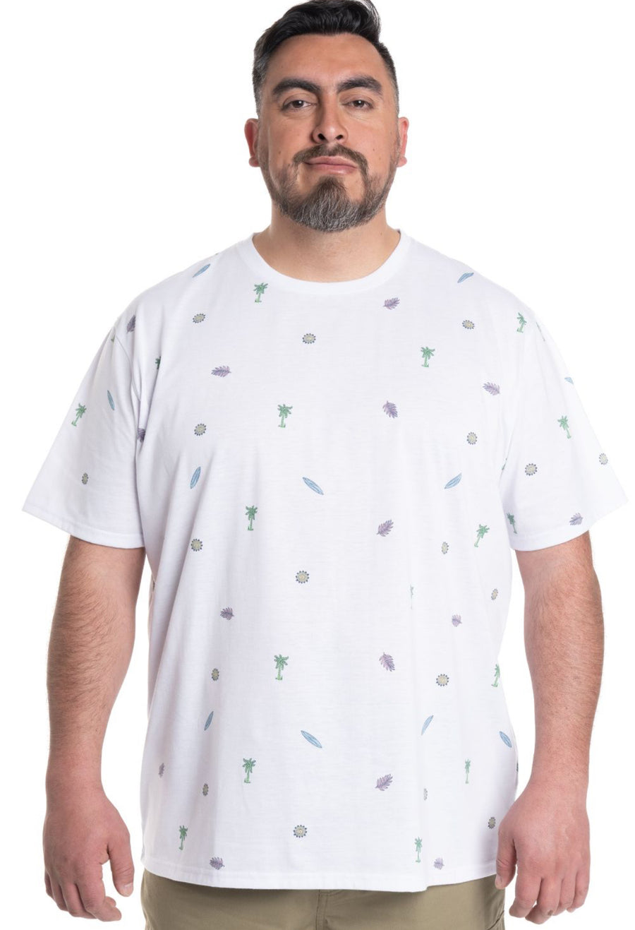 Polera Hombre Cuello Redondo Blanco con Diseño - Sensez