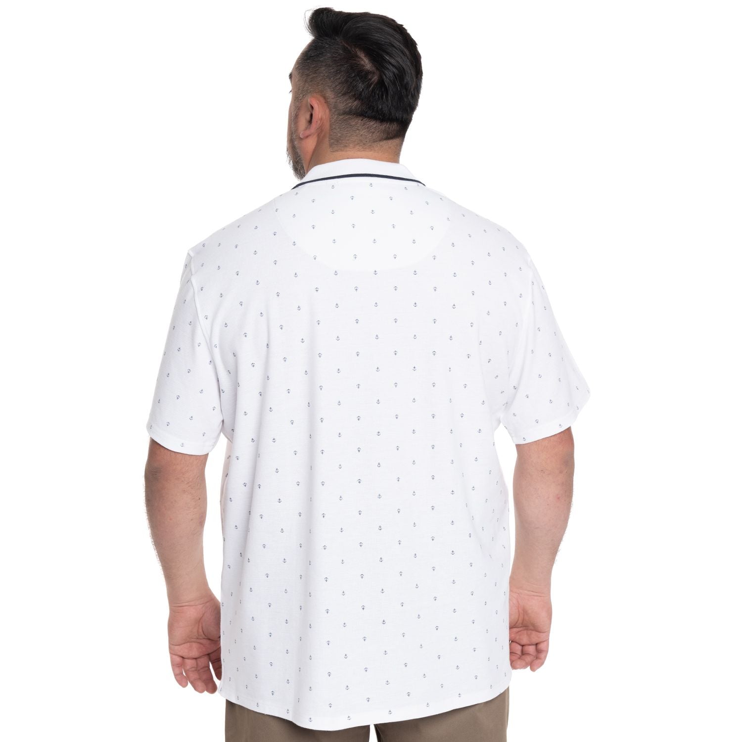 Polera Piqué Hombre Blanco con Diseño