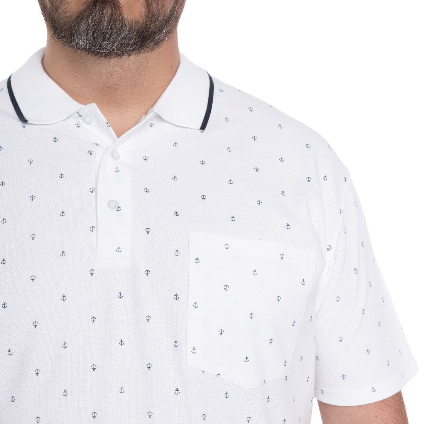 Polera Piqué Hombre Blanco con Diseño - Sensez