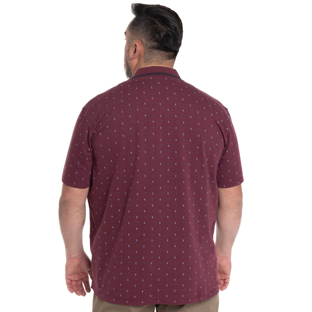 Polera Piqué Hombre Burdeo con Diseño