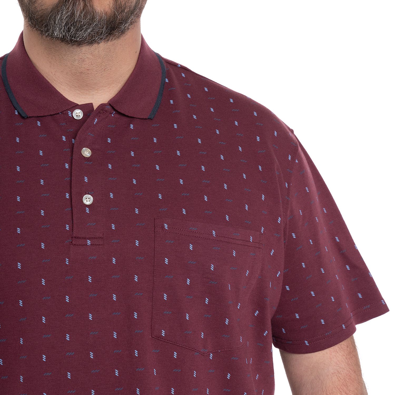 Polera Piqué Hombre Burdeo con Diseño - Sensez
