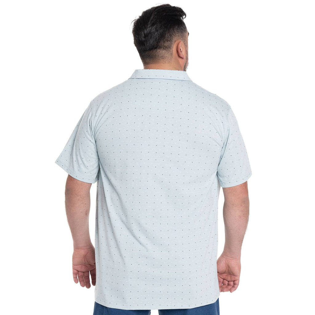 Polera Piqué Hombre Celeste con Diseño