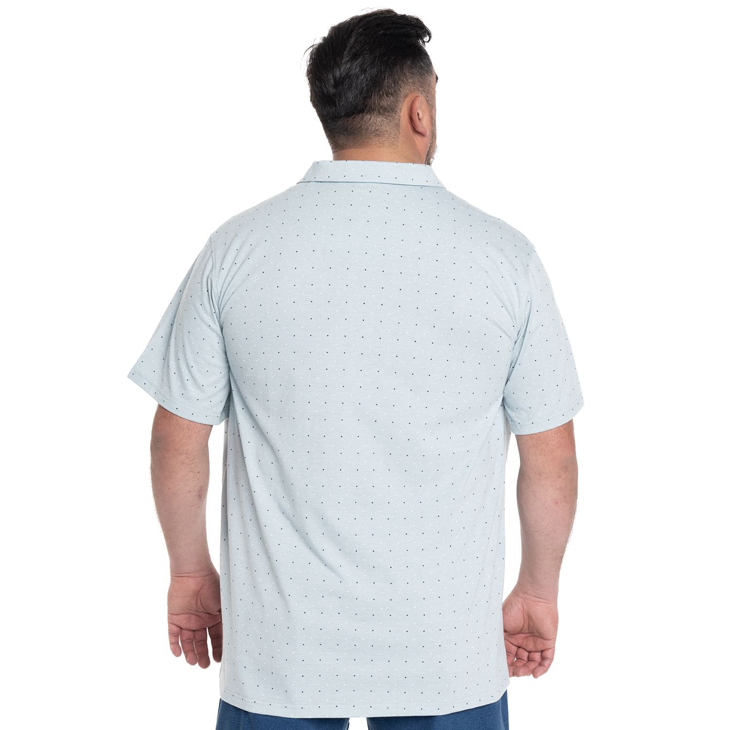 Polera Piqué Hombre Celeste con Diseño