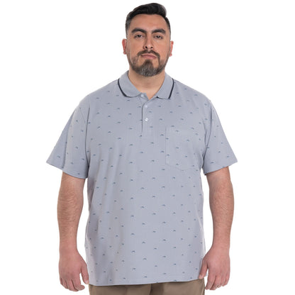 Polera Piqué Hombre Gris Estampada - Sensez