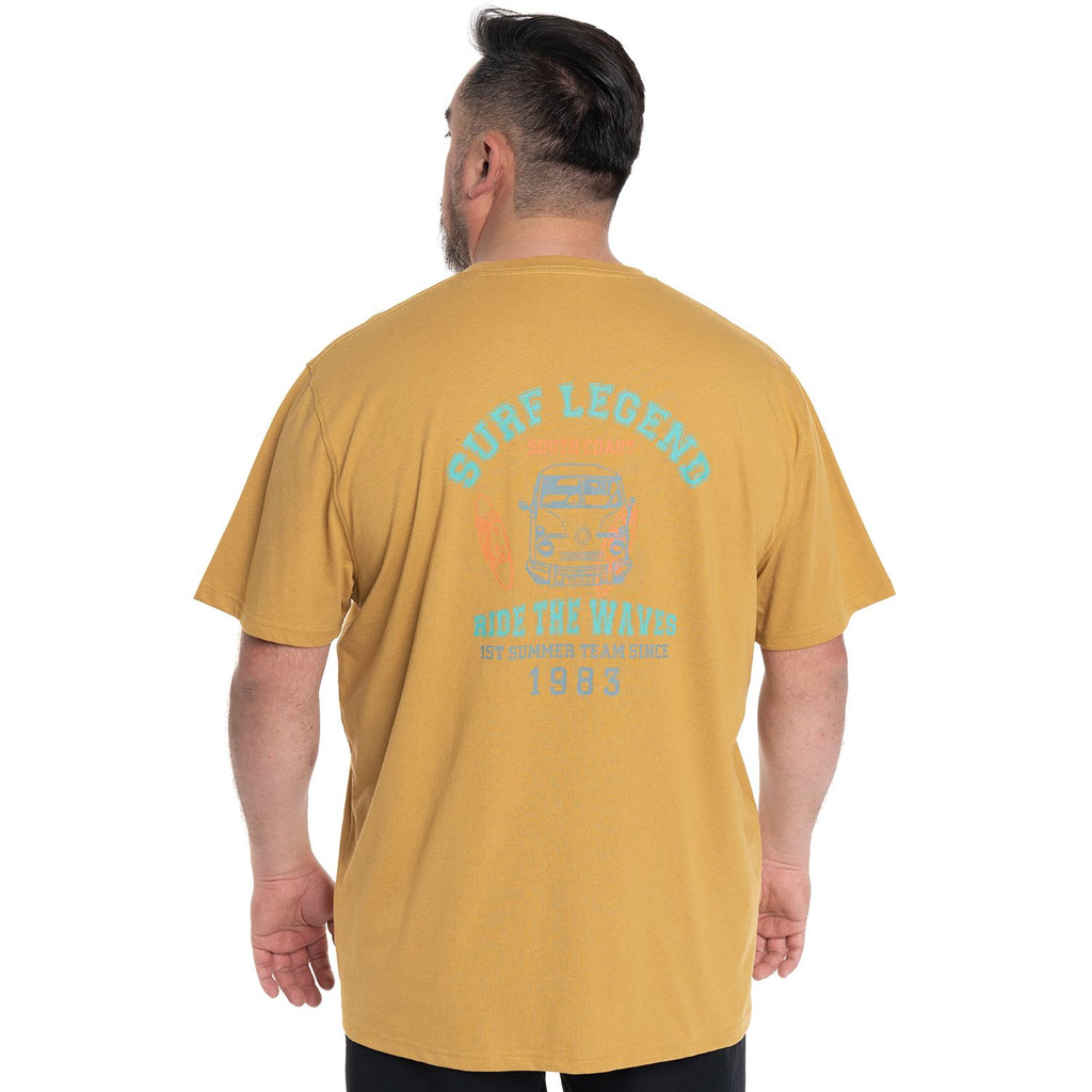 Polera Hombre Cuello Redondo Mostaza Mini Logo