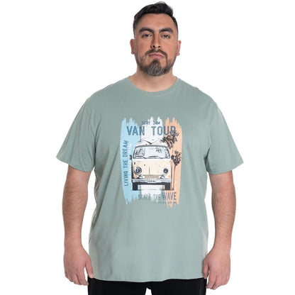 Polera Hombre Cuello Redondo Verde Agua con Estampado - Sensez