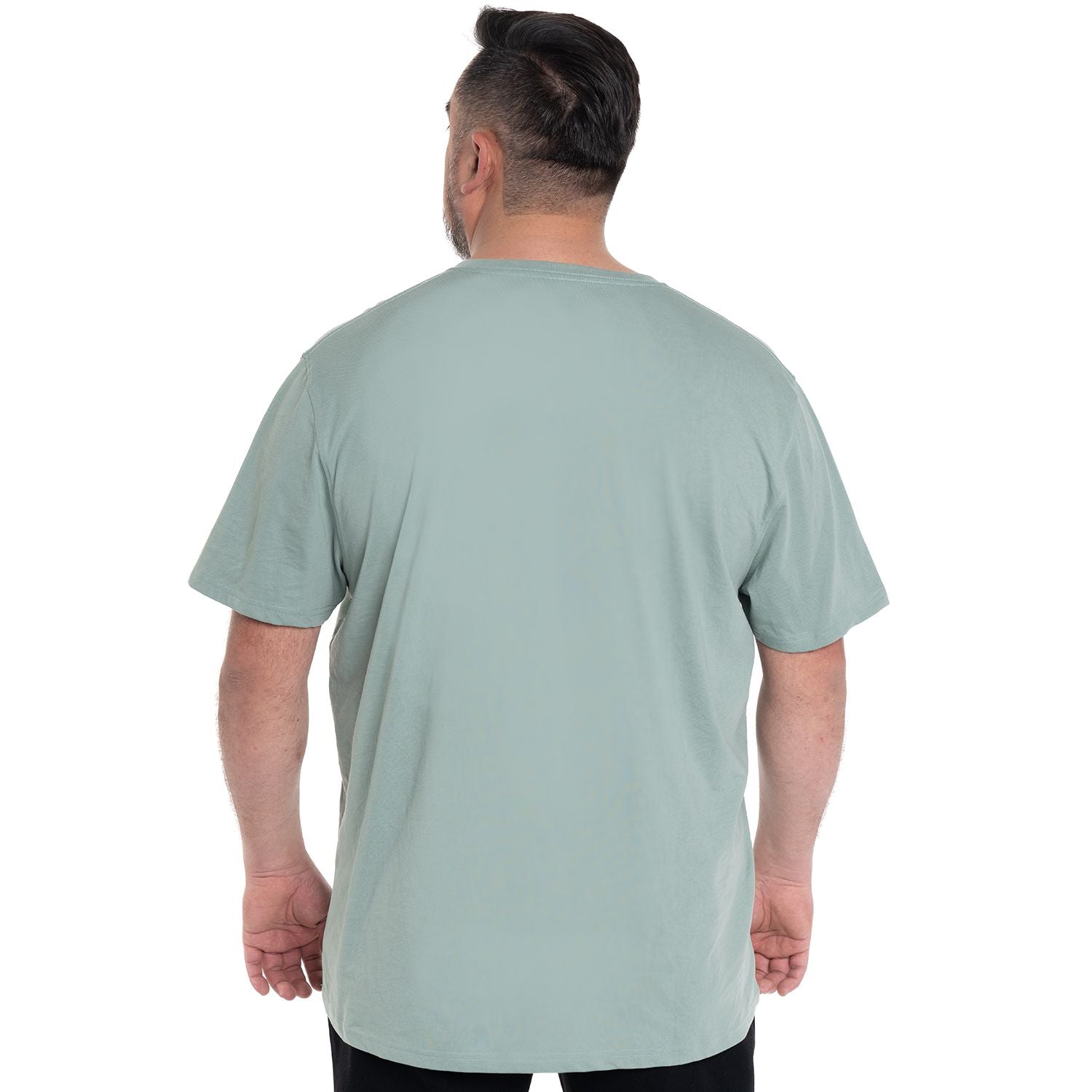 Polera Hombre Cuello Redondo Verde Agua con Estampado