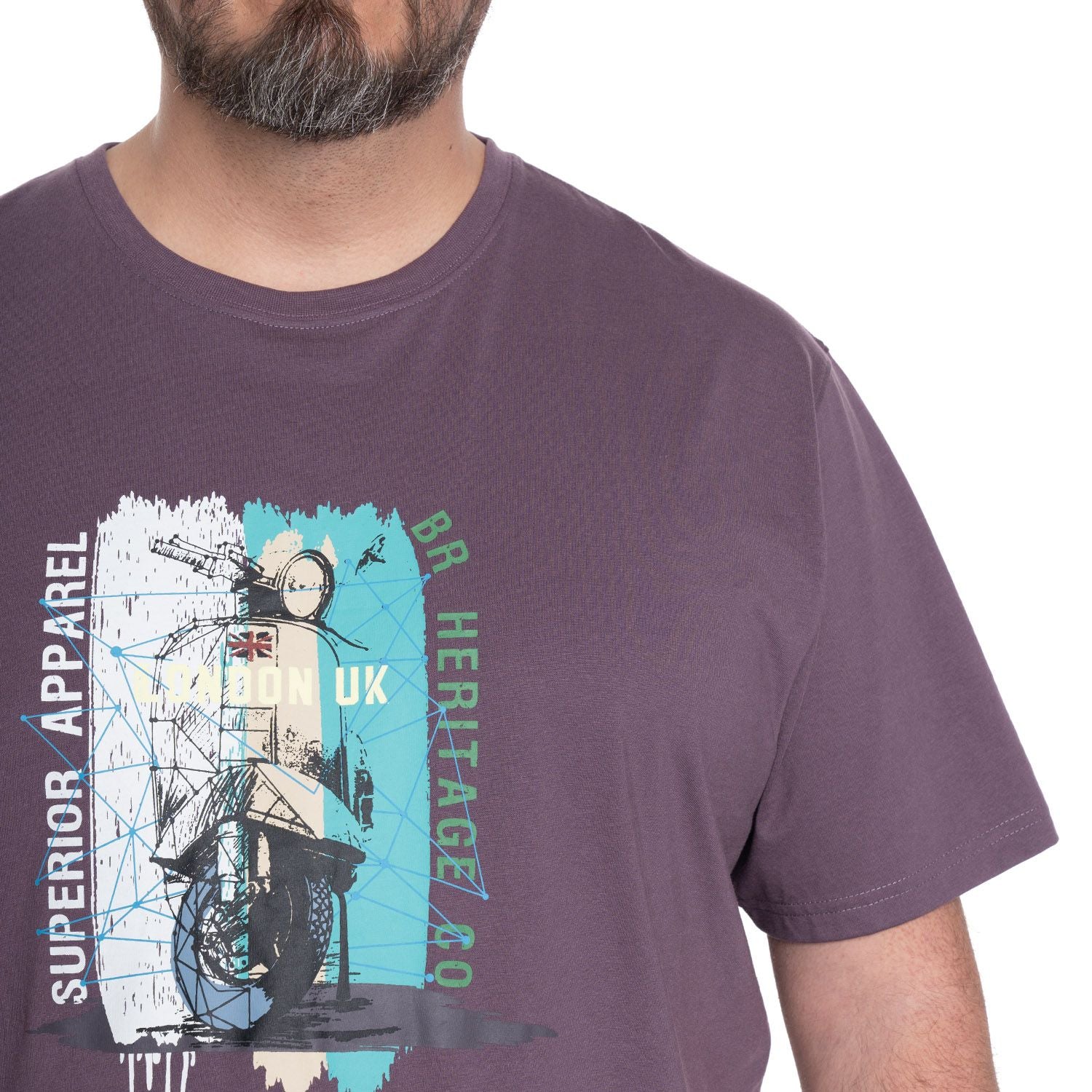 Polera Hombre Cuello Redondo Morado