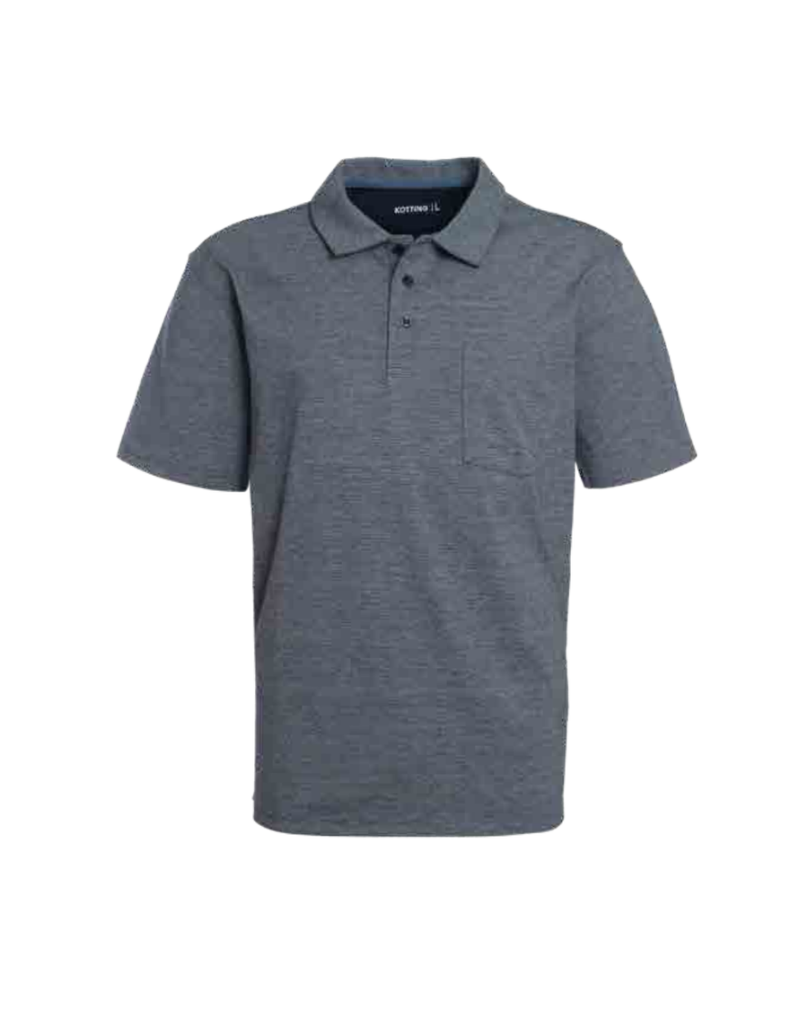 Polera Hombre Cuello Camisero Azul