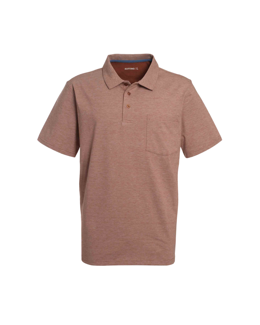 Polera Hombre Cuello Camisero Naranjo