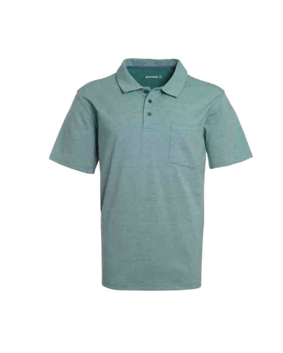 Polera Hombre Cuello Camisero Turquesa
