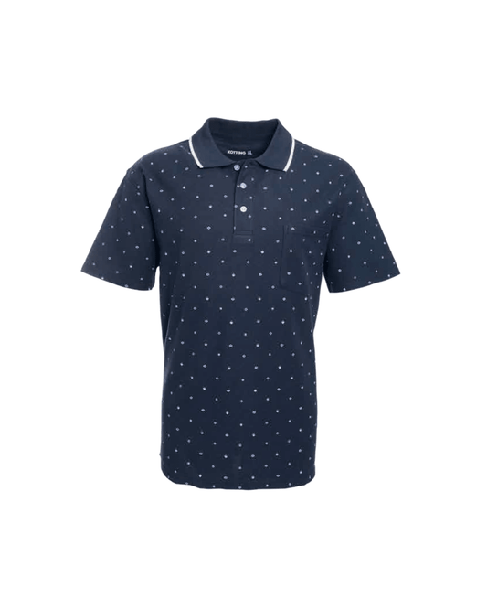 Polera Piqué Hombre Azul Marino con Diseño - Sensez