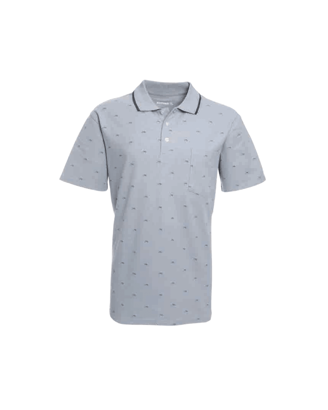 Polera Piqué Hombre Gris Estampada - Sensez