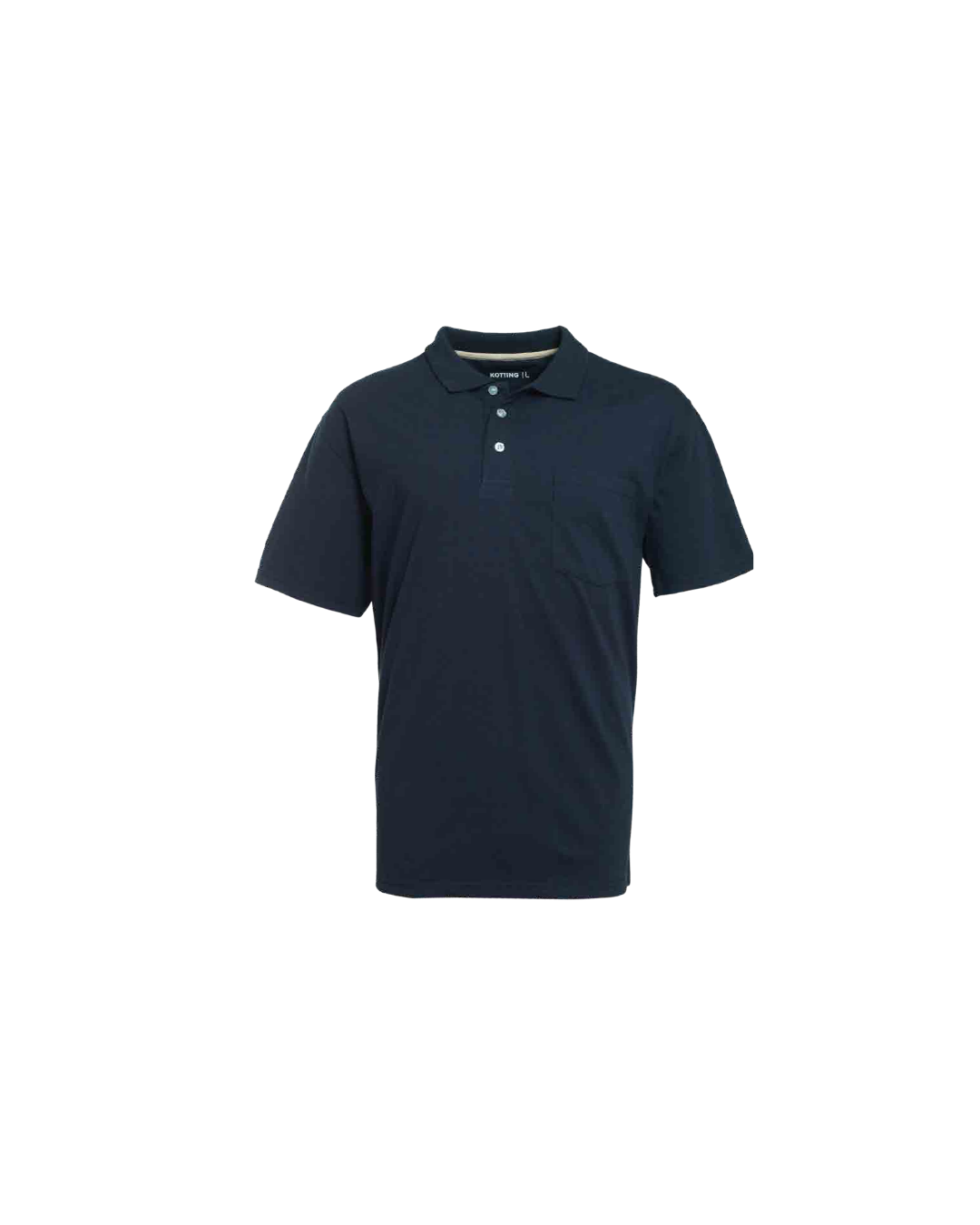 Polera Hombre Lisa Cuello Camisero Azul