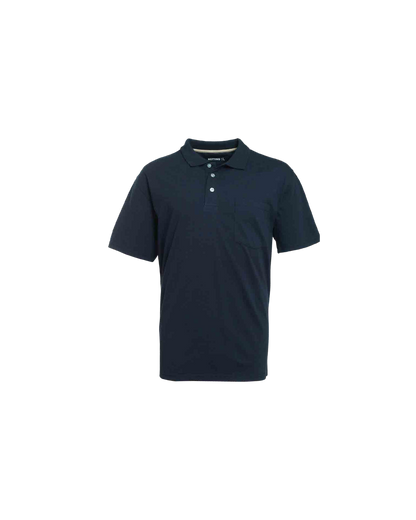Polera Hombre Lisa Cuello Camisero Azul