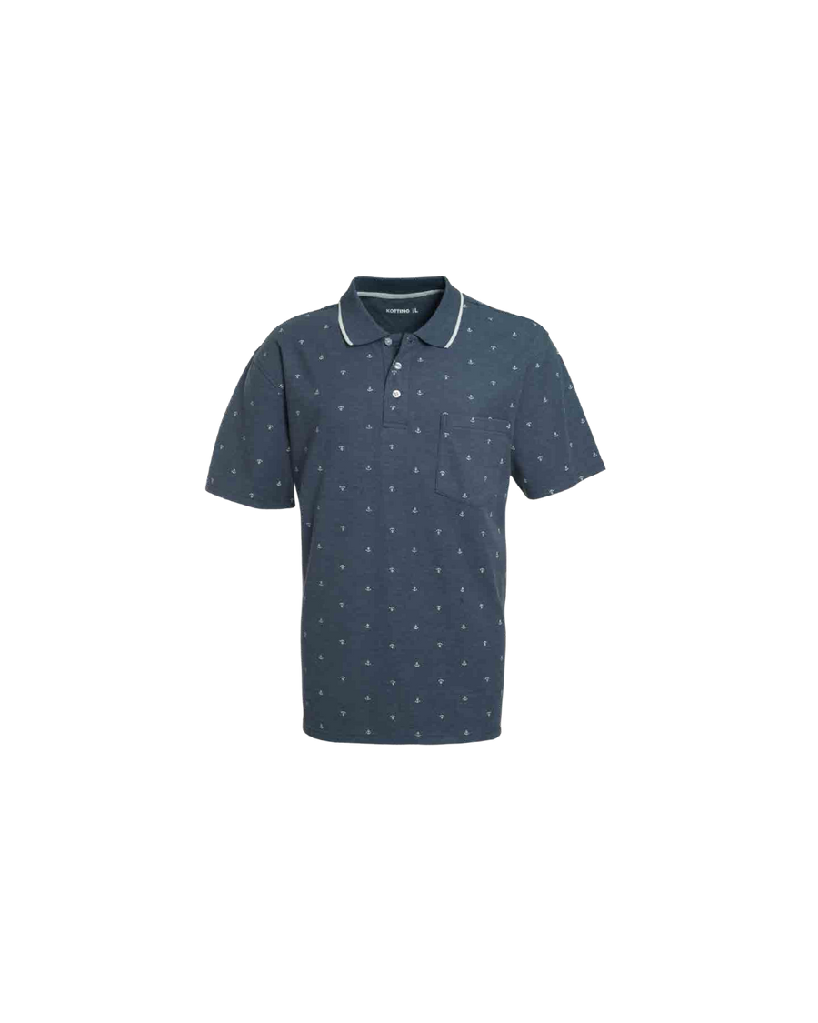 Polera Hombre Full Diseño Azul Piedra