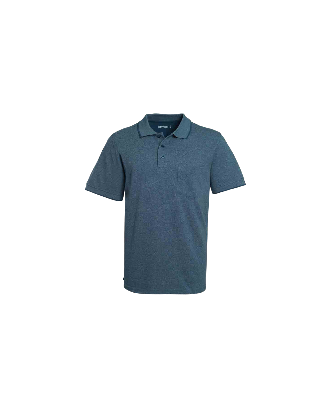 Polera Hombre Pique Melange Azul