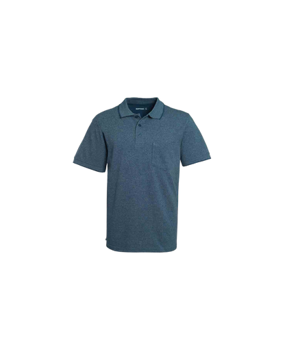 Polera Hombre Pique Melange Azul