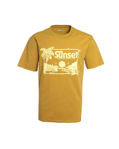 Polera Hombre Diseño Frontal Mostaza