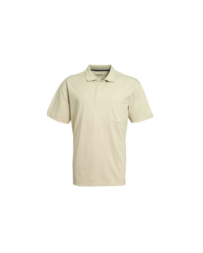 Polera Hombre Lisa Cuello Camisero Beige Claro